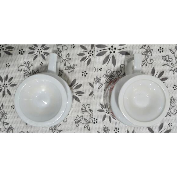 Vintage 1960s-70s Pedestal Mugs – Pair – Retro Butterfly & Floral Design - Picture 10 of 15